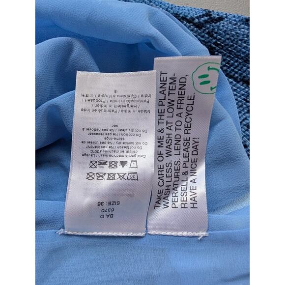 NWT Ganni Georgette Blue Tiered Midi Dress Size 36 US 4 Blue #1E452 - Picture 10 of 11